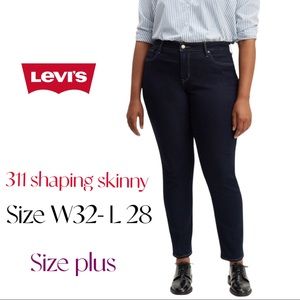 WOMEN LEVIS 311 shaping skinny size w32 L 28 Color Darkest Sky MSRP $69.